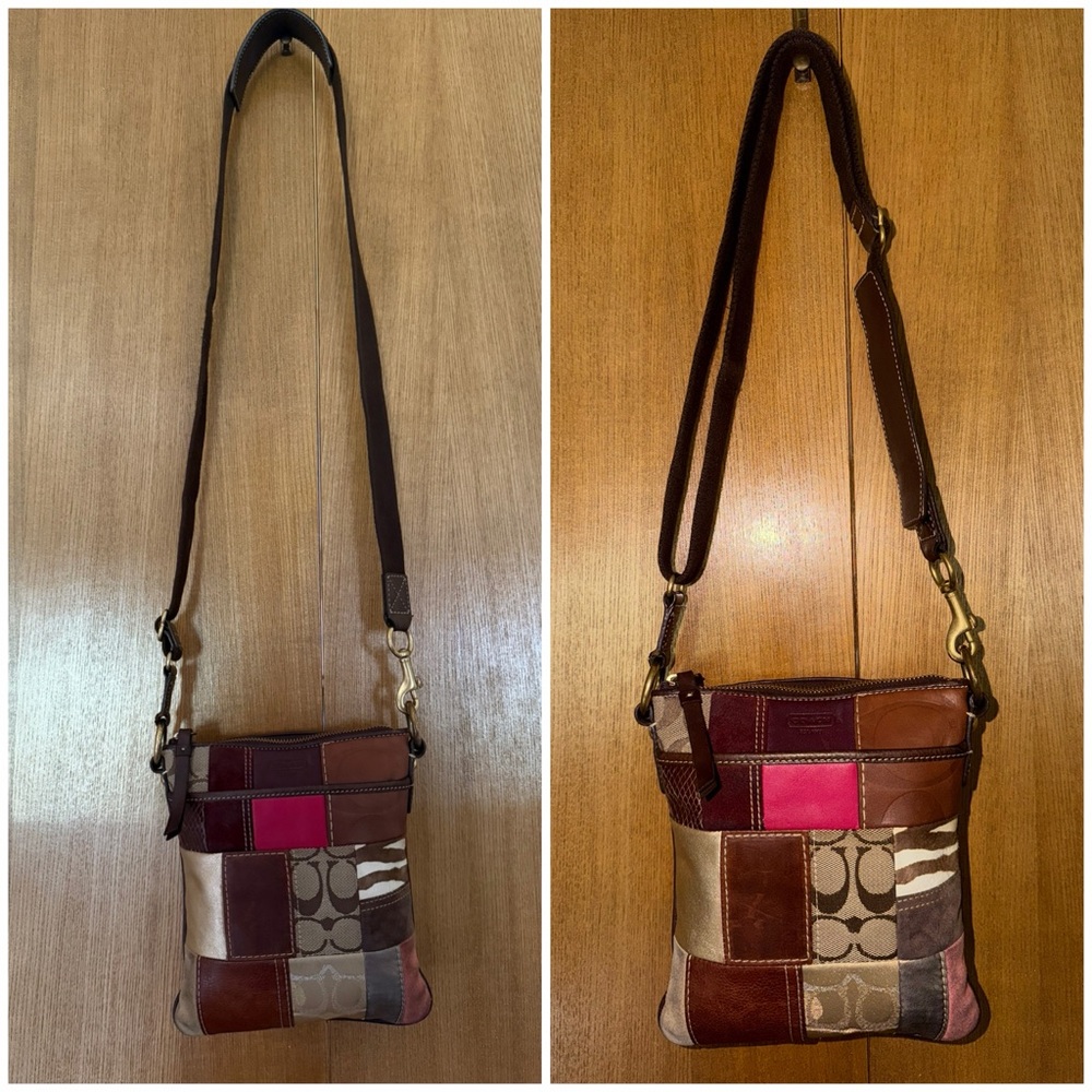 Coach Patchwork Crossbody Swingpack – Multicolor Leather & Suede Mix - Picture 16 of 16